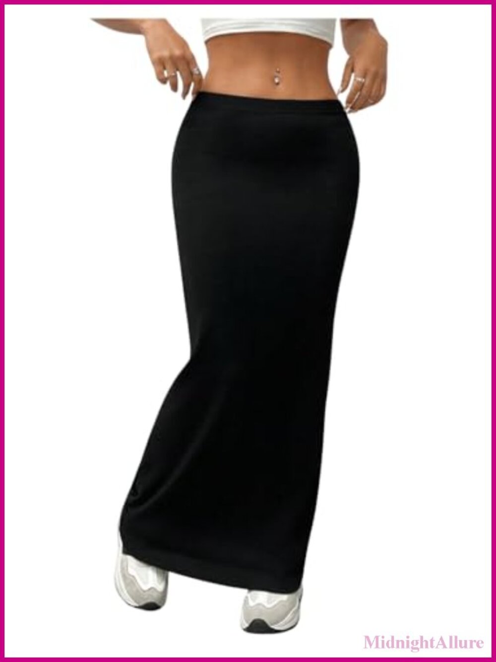 High Waisted Maxi Pencil Skirt Bodycon Stretchy